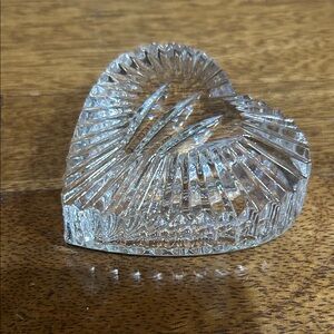Vintage Waterford Heart Paperweight Office Crystal